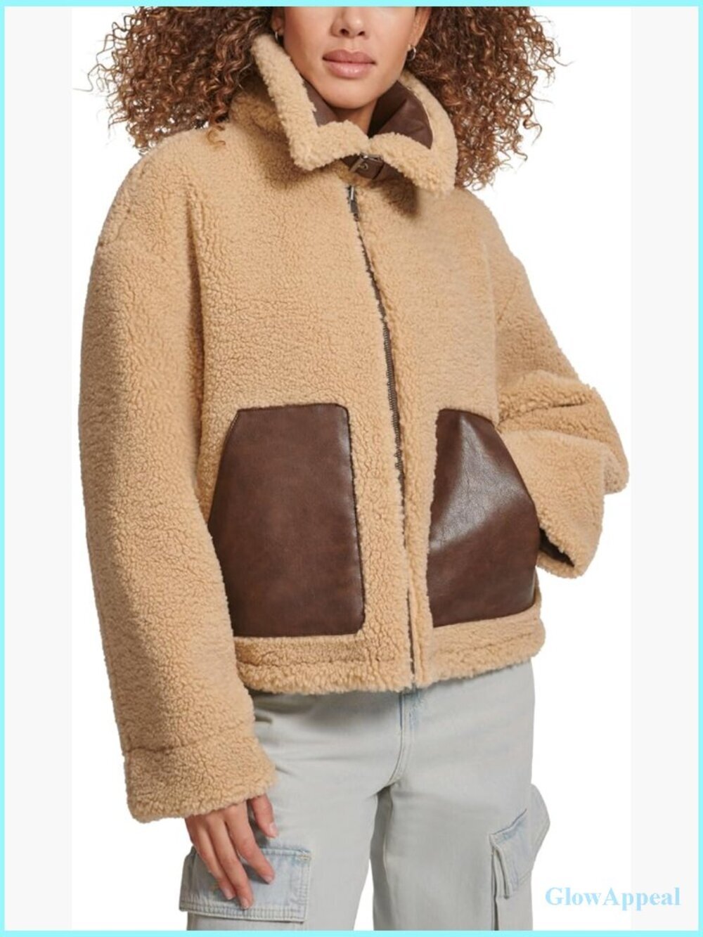 Reversible Sherpa Faux Leather Jacket with Welt Pockets